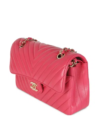 Pre-owned Chanel Double Flap Shoulder Bag In Pink