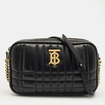 Pre-owned Burberry Black Quilted Leather Small Lola Camera Bag