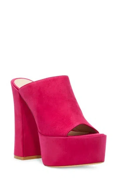 Stuart Weitzman Skyhigh 145 Platform Slide Sandal In Pink
