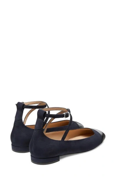 Stuart Weitzman Eden Strap Flat In Blue