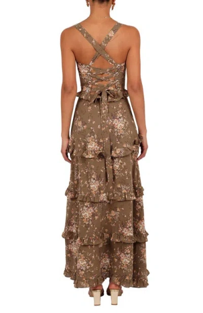 Petal And Pup Petal & Pup Lillee Tiered Maxi Dress In Brown