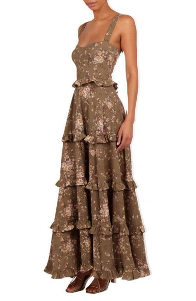 Petal And Pup Petal & Pup Lillee Tiered Maxi Dress In Brown