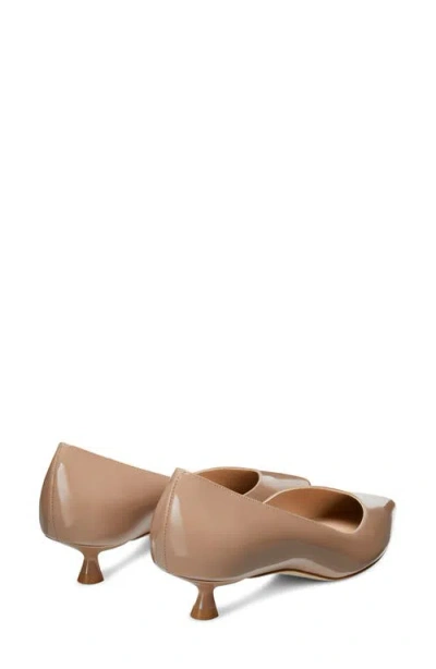 Stuart Weitzman Eva Kitten Heel Pointed Toe Pump In Brown