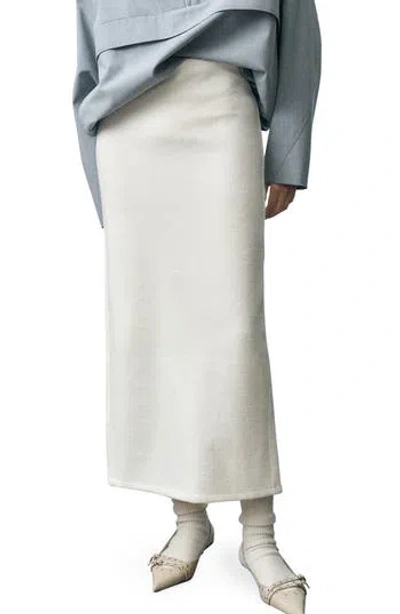 Mango Lonce Wool Blend Maxi Skirt In Sand