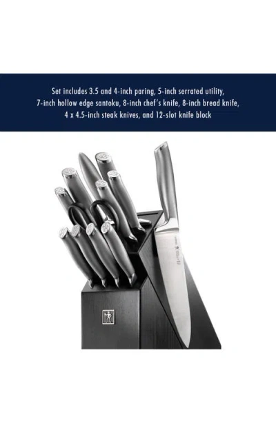 Henckels Cutlery Modernist 13-piece Knife Block Set In Silver