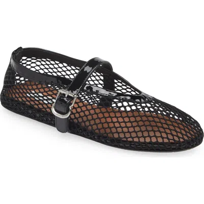 Alaïa Alaia Women Ballet Flats Mesh Ballerinas With Patent Leather Profiles In Multi