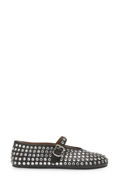 Alaïa Crystal Decorated Ballet Flat Shoes In Brown