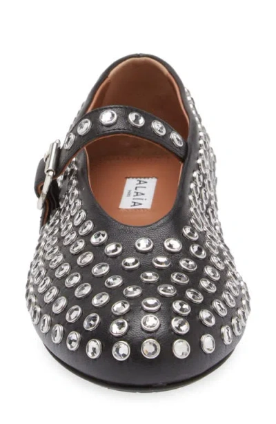 Alaïa Crystal Decorated Ballet Flat Shoes In Brown