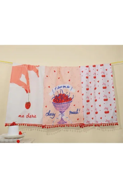 Tiramisu Set Of Three Ma Cherie Kitchen Towels In Multi