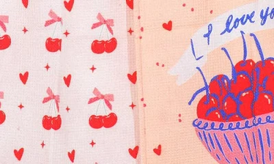 Tiramisu Set Of Three Ma Cherie Kitchen Towels In Multi