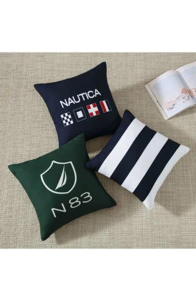 Nautica Sailor Stripe Printed Square Decorative Pillow, 18" X 18" In Multi