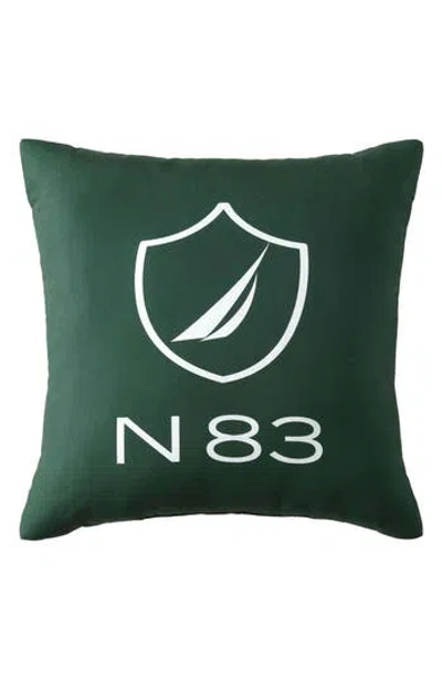 Nautica N83 Boat Printed Square Decorative Pillow, 18" X 18" In Green