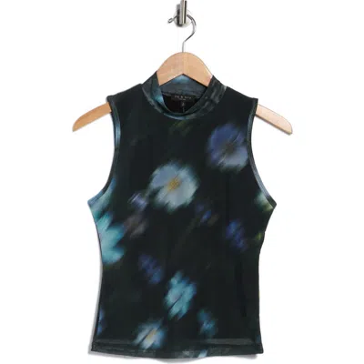 Rag & Bone Aliyah Mock Neck Sleeveless Mesh Top In Multi