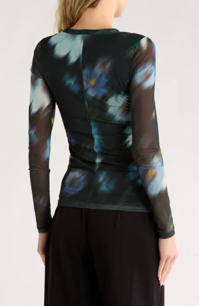 Rag & Bone Aliyah Long Sleeve Mesh Top In Multi