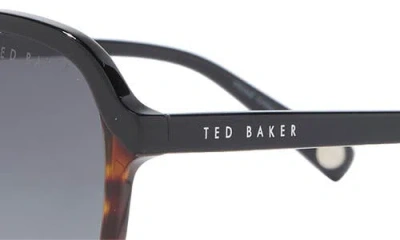 Ted Baker 58mm Polarized Navigator Sunglasses In Brown