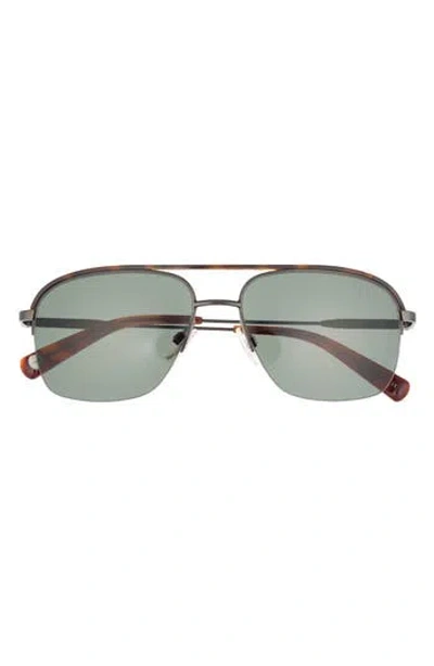 Ted Baker 58mm Polarized Navigator Sunglasses In Gray