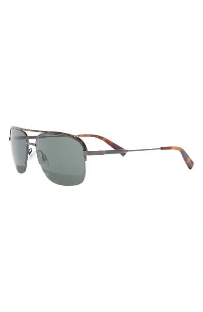 Ted Baker 58mm Polarized Navigator Sunglasses In Gray