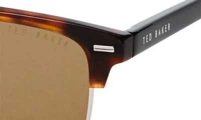 Ted Baker 55mm Polarized Rectangular Sunglasses In Brown
