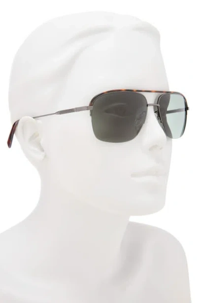 Ted Baker 58mm Polarized Navigator Sunglasses In Gray