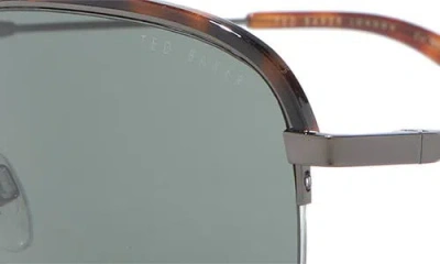 Ted Baker 58mm Polarized Navigator Sunglasses In Gray