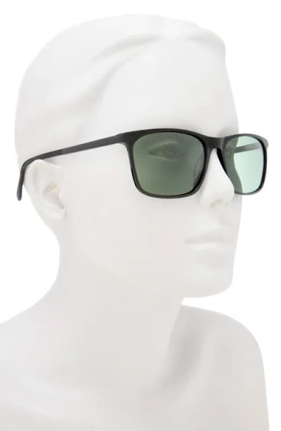 Ted Baker 57mm Polarized Rectangular Sunglasses In Black