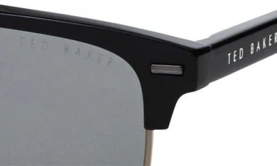 Ted Baker 55mm Polarized Rectangular Sunglasses In Black