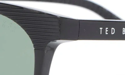 Ted Baker 57mm Polarized Rectangular Sunglasses In Black
