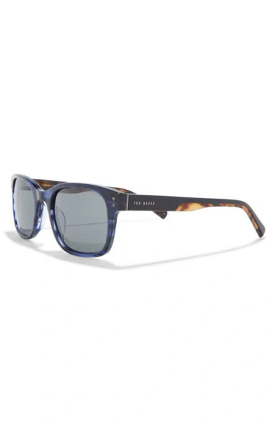 Ted Baker 56mm Polarized Rectangular Sunglasses In Blue