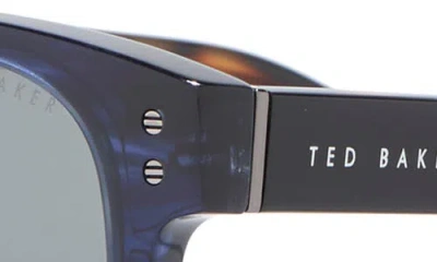 Ted Baker 56mm Polarized Rectangular Sunglasses In Blue