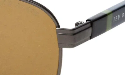 Ted Baker 60mm Polarized Navigator Sunglasses In Green