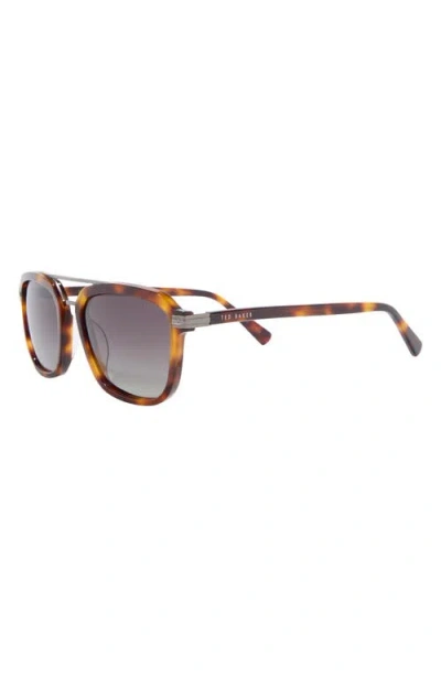 Ted Baker 54mm Polarized Square Sunglasses In Brown