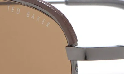 Ted Baker 58mm Polarized Navigator Sunglasses In Brown