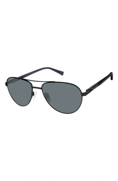 Ted Baker 59mm Polarized Aviator Sunglasses In Gray