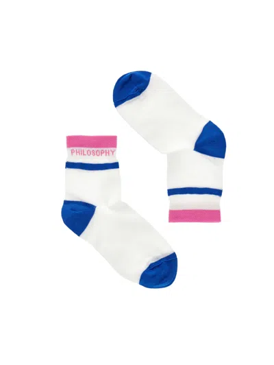 Monnalisa Set Of 2 Pairs Of Colored Socks In Blue