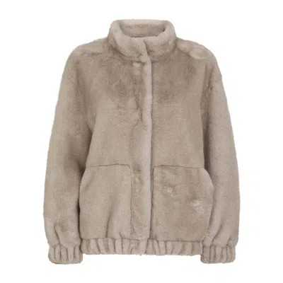 Nooki Design Women's Aubrey Faux Fur Jacket In Grey In Neutral