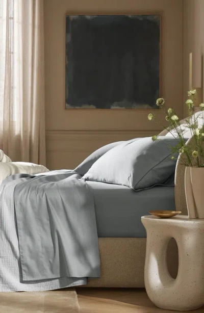 Boll & Branch Signature Piped Edge Sheet Set In Gray