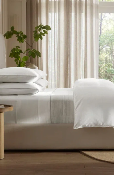 Boll & Branch Signature Piped Edge Duvet Set In White