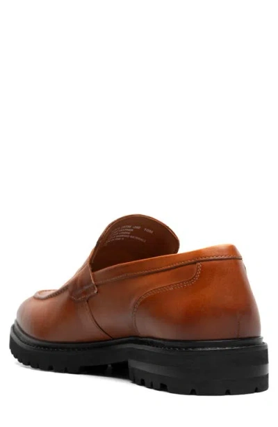 Stacy Adams Hazleton Apron Toe Lugged Penny Loafer In Brown