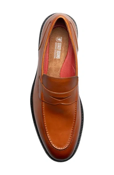 Stacy Adams Hazleton Apron Toe Lugged Penny Loafer In Brown