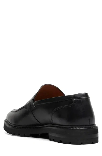 Stacy Adams Hazleton Apron Toe Lugged Penny Loafer In Black
