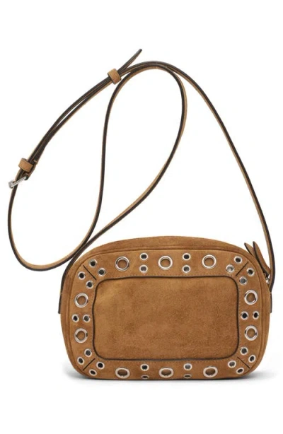 Valentino Nellcote Suede Crossbody In Neutral