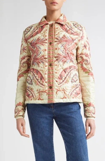 Etro Padded Jacket With Foliage Print. In Multi