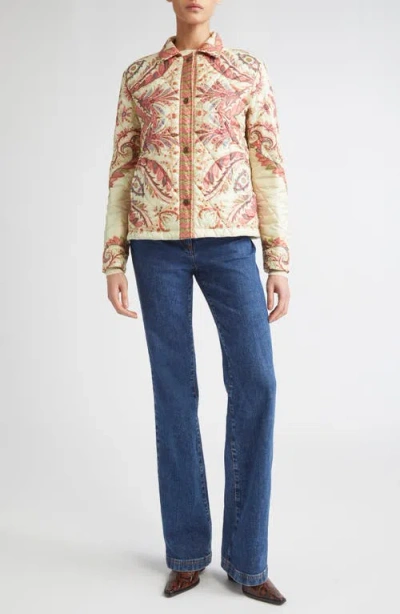 Etro Padded Jacket With Foliage Print. In Multi