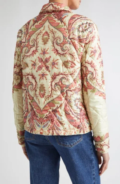 Etro Padded Jacket With Foliage Print. In Multi