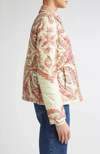 Etro Padded Jacket With Foliage Print. In Multi