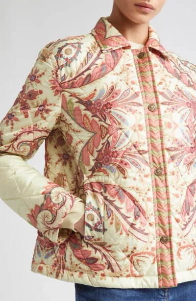 Etro Padded Jacket With Foliage Print. In Multi