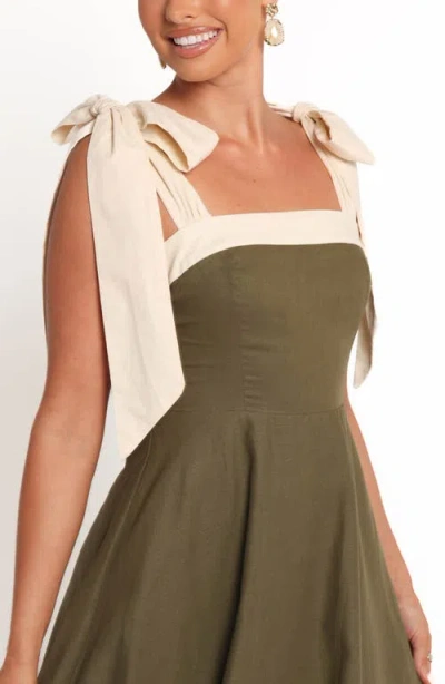 Petal And Pup Petal & Pup Olinda Bow Strap Cotton & Linen Maxi Dress In Animal Print