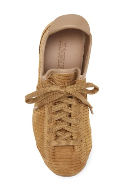 Jacquemus Les Tennis Sneakers In Soft Crocodile-embossed Suede In Brown