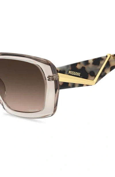 Missoni 55mm Gradient Rectangular Sunglasses In Burgundy