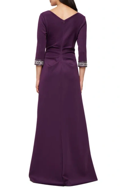 Alex Evenings 8460527 Long Formal Plus Size Mother Of The Bride Dress In Purple